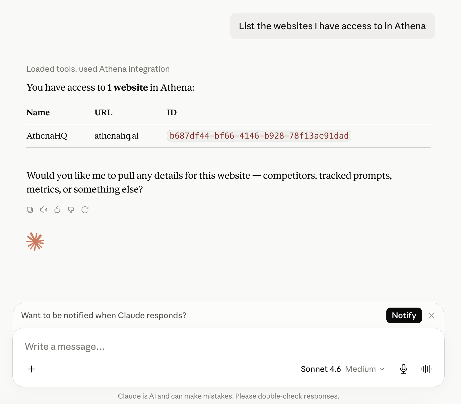 AthenaHQ screenshot